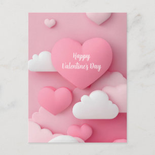 Pink Heart Papercut Valentine`s Day Card 