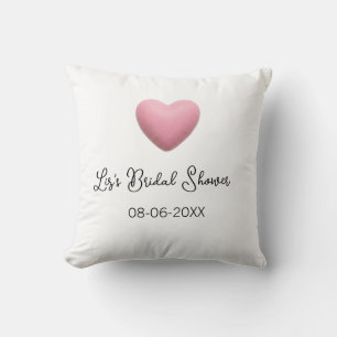 Pink heart pastel retro bridal shower date boho te cushion
