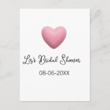 Pink heart pastel retro bridal shower date boho te