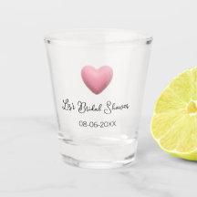 Pink heart pastel retro bridal shower date boho te