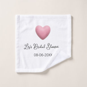 Pink heart pastel retro bridal shower date boho te wash cloth