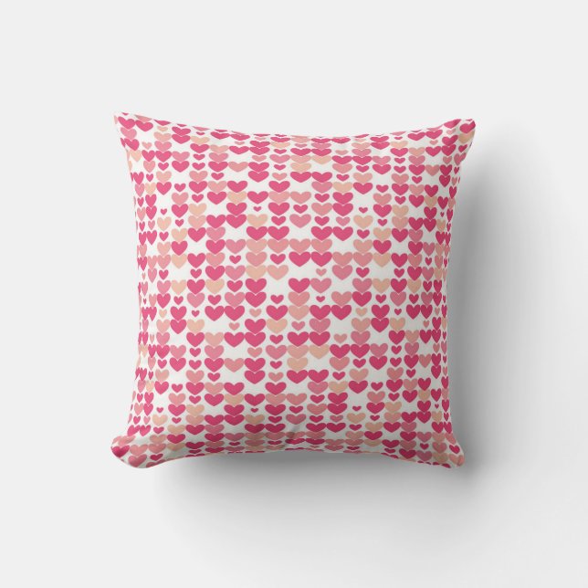 Pink Heart Pattern Cushion (Front)