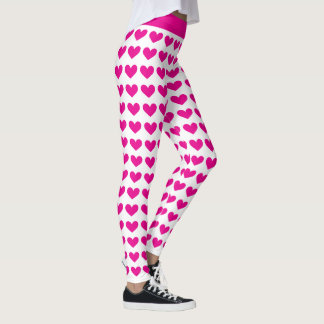 Pink Heart Pattern Leggings