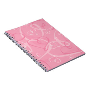 Pink heart pattern notebook