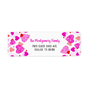Pink Heart Pattern Personalised Name Valentine