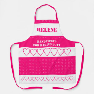 Pink Heart Patterned Apron