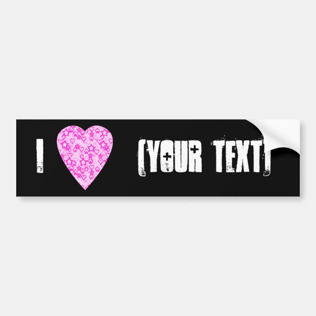 Pink Heart. Patterned Heart Design. Bumper Sticker (Front)