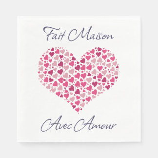 Pink Heart Patterned Paper Towels Napkin