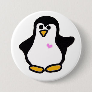 Pink Heart Penguin Pin