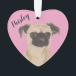 Pink Heart Personalised Brussels Griffon Dog Ornament<br><div class="desc">I am in love with this beautifully detailed watercolor illustration of a brussels griffon dog! Personalise these reversible ornaments and make the nice list this year! Shop the rest of my collection for the sweetest housewarming, bridal shower, teacher, mother-in-law, husband, boyfriend, secret santa, sympathy, or tough-to-shop-for gifts! To see more...</div>