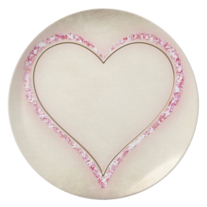 Pink heart plate Zazzle.co.uk