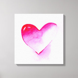 Pink heart pop art valentine canvas print