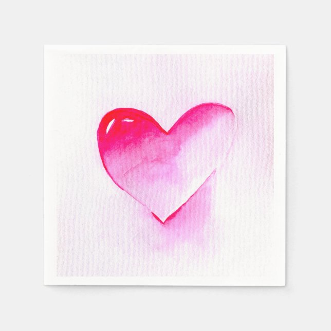Pink heart pop art valentine napkin (Front)