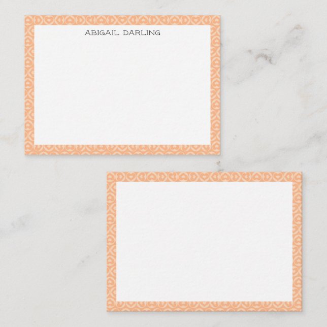 Pink Heart Print Texture Note Card (Front/Back)