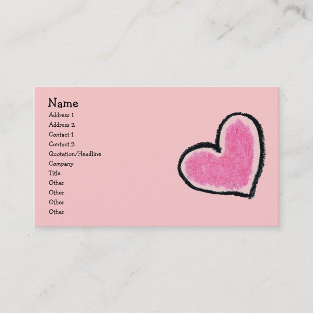 PINK HEART profile card (Front)