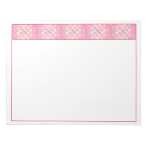 Pink Heart Quilt 11"x8.5" Notepad