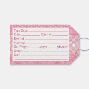 PINK HEART QUILT 3.5"x2" Yarn Tags