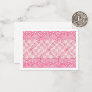 PINK HEART QUILT 3.5x2.5 Flat Card II