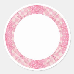 PINK HEART QUILT 3" Round Matte Stickers