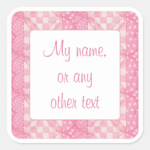 PINK HEART QUILT 3" Square Matte Stickers