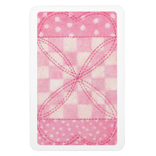 PINK HEART QUILT 4x6 Flexible Magnet 