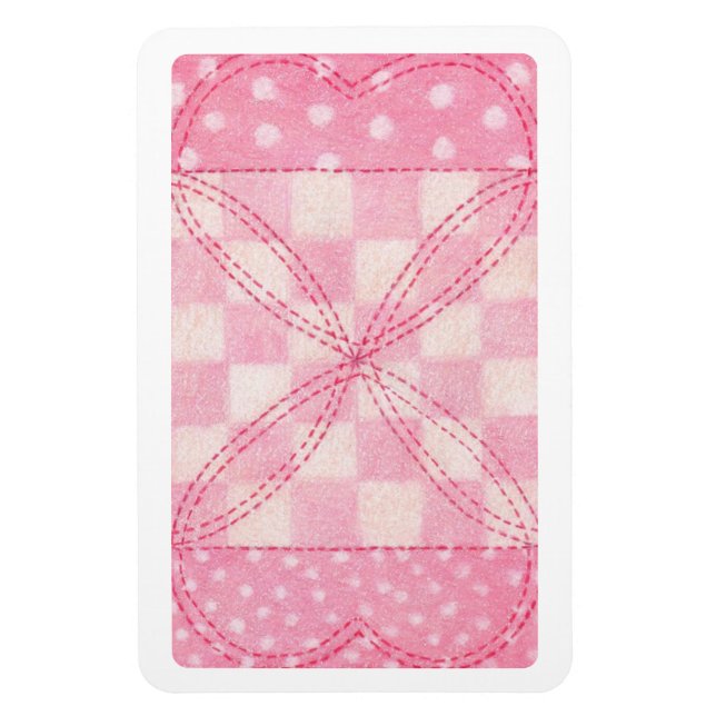PINK HEART QUILT 4x6 Flexible Magnet  (Vertical)