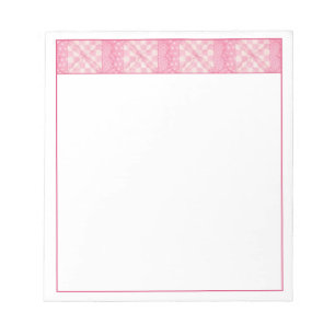 Pink Heart Quilt 5.5"x6" Notepad