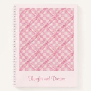 PINK HEART QUILT 8.5x11 Notebook + Text / Blush