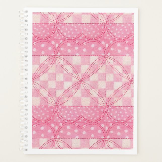 PINK HEART QUILT 8.5x11 Planner / Calendar (Front)