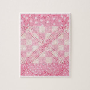 PINK HEART QUILT 8x10 Puzzle / Pink