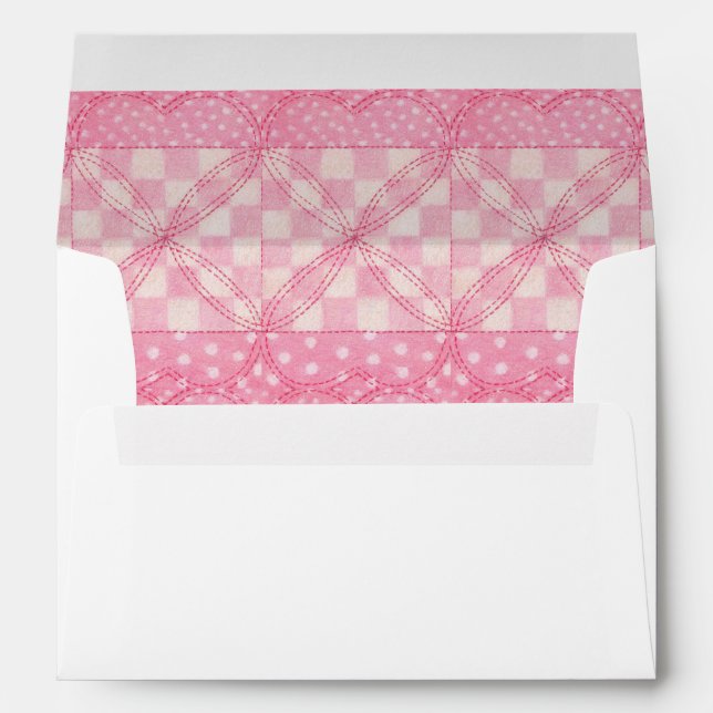 PINK HEART QUILT A7 Envelope (5x7 Cards)  (Back (Bottom))