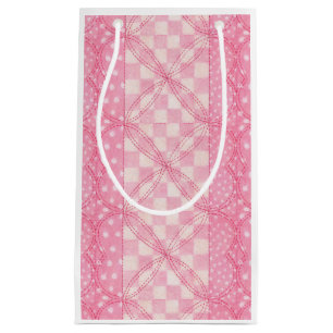 PINK HEART QUILT Small Gift Bag