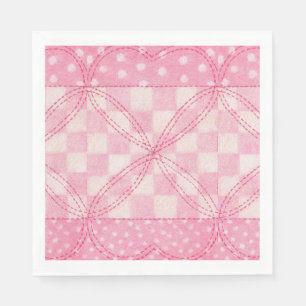 PINK HEART QUILT Standard Luncheon Paper Napkins