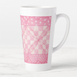 PINK HEART QUILT Tall Latte Mug