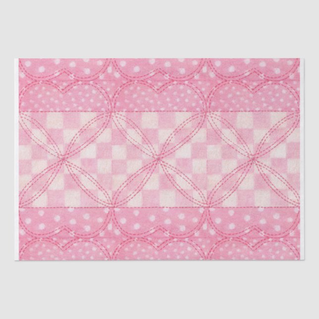 PINK HEART QUILT Tissue Paper (Front)