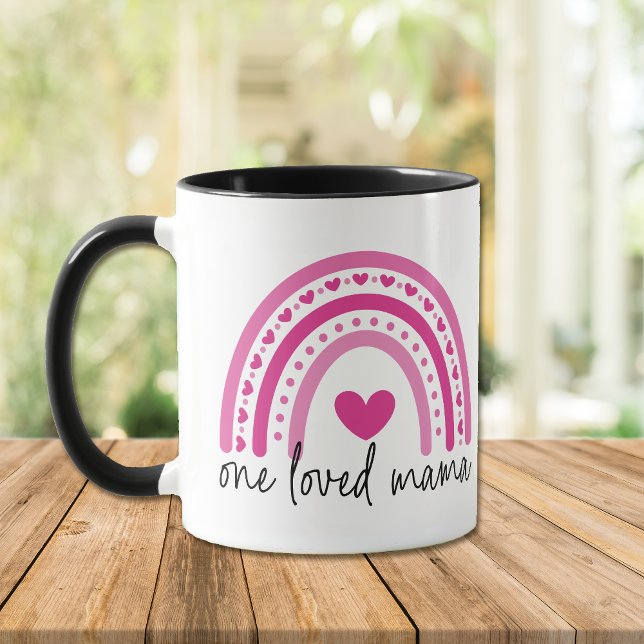 Pink Heart Rainbow One Loved Mama Mug (Creator Uploaded)