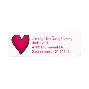 Pink Heart Return Address Label