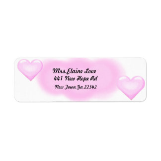 Pink Heart Return address Lables