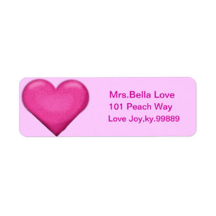 Pink Heart Return address Lables
