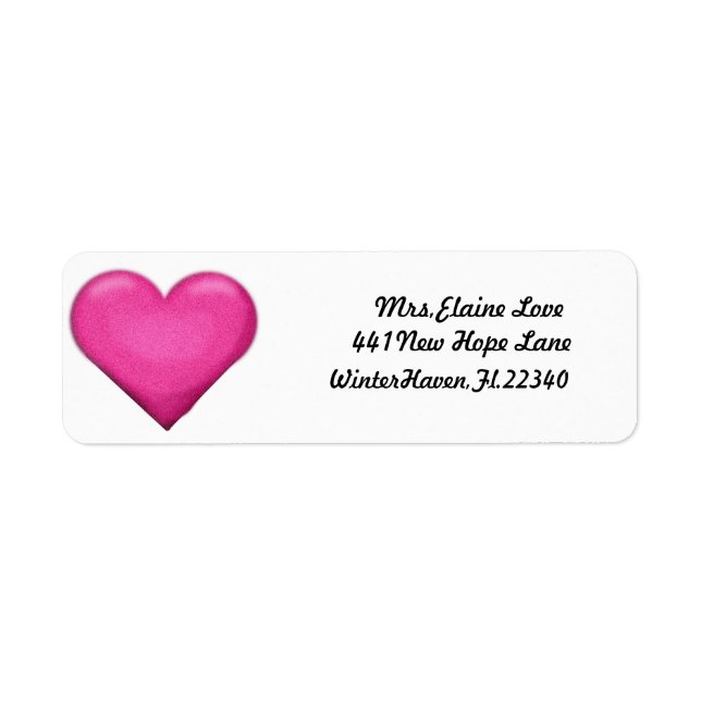 Pink Heart Return address Lables (Front)