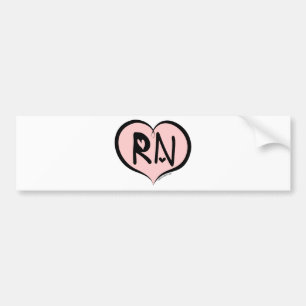 Pink Heart RN Bumper Sticker