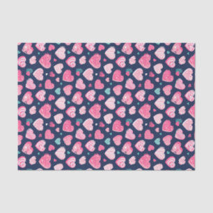 Pink Heart Romance Love Pattern Valentine's Day Tissue Paper