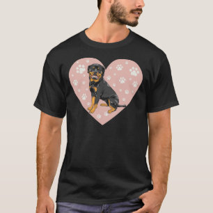 Pink Heart Rottweiler Sticker Premium Scoop T-Shirt