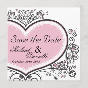 Pink Heart Save The Date