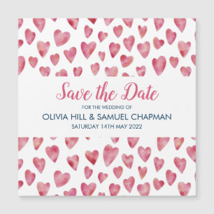 Pink Heart Save the Date Magnet