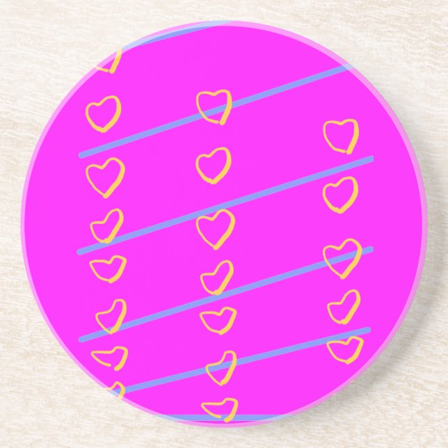 Pink Heart Scroll Coaster (Front)