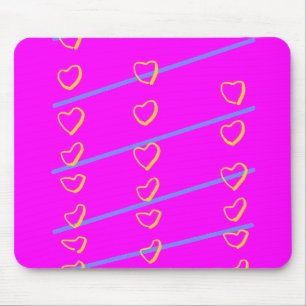 Pink Heart Scroll Mouse Mat