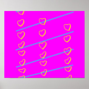 Pink Heart Scroll Poster