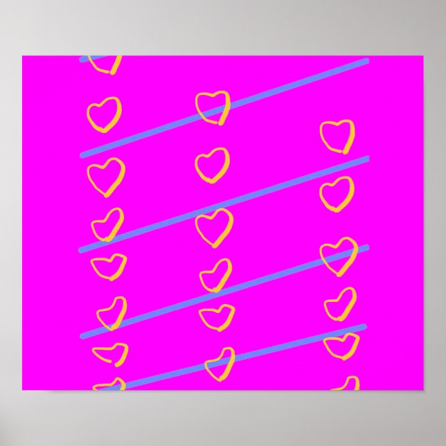 Pink Heart Scroll Poster (Front)
