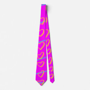 Pink Heart Scroll Tie